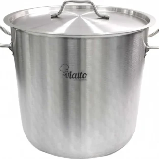 Кастрюля нерж с тройным дном 400х320мм объем 40L ч дв.ручками, арт.101332, VIATTO