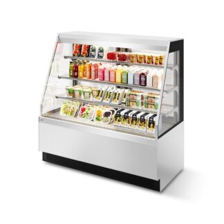 ВИТРИНА КОНДИТЕРСКАЯ VETE KUB OFT 130 БЕЛЫЙ ГЛЯНЕЦ/ШЛИФОВАННАЯ НЕРЖАВЕЙКА