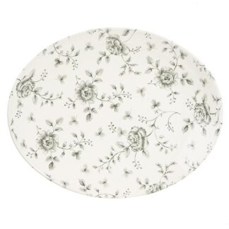 Блюдо овальное 31,7х25,5см, без борта, Vintage Prints, цвет Grey Rose Chintz RCGOP121