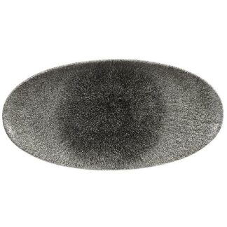 Блюдо овальное CHEFS 34,7х17,3см, без борта, цвет Raku Quartz Black, Studio Prints RKBQOV351