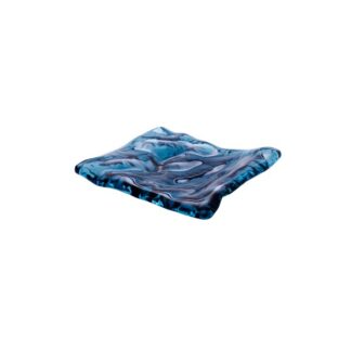 Блюдо презентационное стеклянное Море голубое 15х14см, Mar-Blue XGLAS-1512B