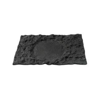 Блюдо сервировочное стеклянное Луна черное 29х18см, Crater XGLAS-402