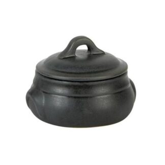 Горшок 0,425л d11,5см h6см, с крышкой, керамика, RUSTICO CARBON C31275