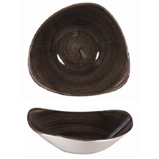Салатник треугольный 0,26л d15,3см, без борта, Stonecast Patina, цвет Iron Black PAIBTRB61