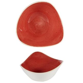 Салатник треугольный 0,37л d18,5см, без борта, Stonecast, цвет Berry Red SBRSTRB71