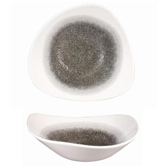 Салатник треугольный 0,60л d23,5см, без борта, цвет Raku Quartz Black, Studio Prints RKBQTRB91