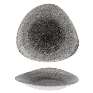 Салатник треугольный мелкий 23,8х15,8см, цвет Raku Quartz Black, Studio Prints RKBQTB231