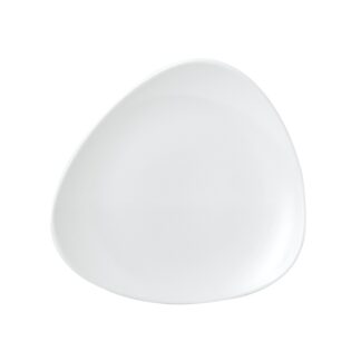 Тарелка мелкая треугольная 22,9см, без борта, Vellum, цвет White полуматовый WHVMTR91
