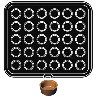 Форма 46 для выпечки тарталеток d42/35мм h18мм (для аппарата Cookmatic), 30 ячеек PIASTRA 46