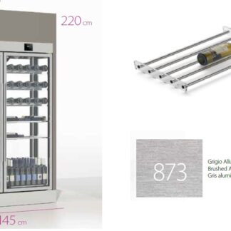 ШКАФ ВИННЫЙ ENOFRIGO WINE LIBRARY 20 4V 2P H2200 VT E СЕРЫЙ+ПОЛКИ T