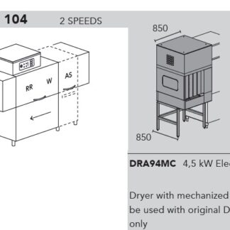 МАШИНА ПОСУДОМОЕЧНАЯ DIHR RX 104 SX+DDE+XP+DRA94MC