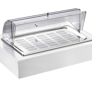 Поднос для джема/масла, с крышкой Roll-top, с охлажд. элементом, на дерев. основании, белый 511B3100
