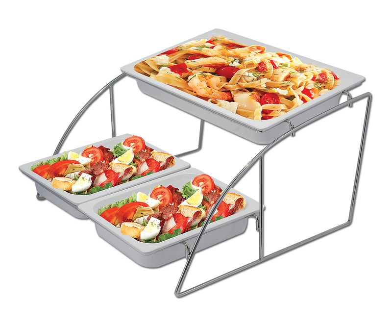 Станция двухярусная буфетная с 3 гастроемкостями, 55x35x28см, 2505