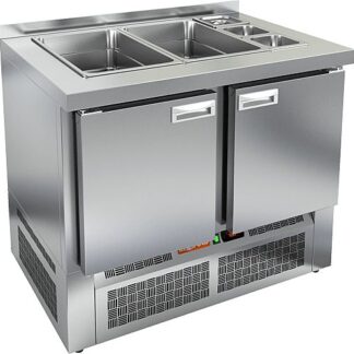 SLE3-11GN БЕЗ КРЫШКИ стол для салатов, охл.(+2+10), 2 двери, 1000х700х850мм, ниж.распол.агрегата