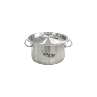 Кастрюля нерж с тройным дном 220х130мм объем 5L с дв.ручками, 101342, ( Viatto )