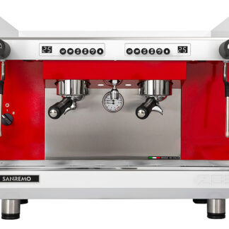 Кофемашина Sanremo Zoe SED (автомат) 2 высокие гр. бело-красная