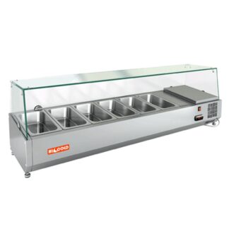 VRX 1500 1/3 витрина охл.настольная, со стеклом, 1500х385х459 мм, HICOLD RUS