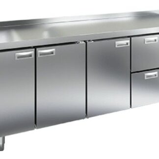 GN 1112/TN стол охл. (-2+10), 3 двери, 2 ящика, 2280х700х850мм, HICOLD RUS