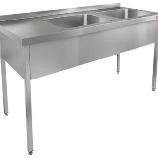 НСО2М-14/6БП стол-моечная ванна, 2 секц. (500х400х250) справа, HICOLD RUS