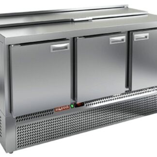 SLE1-111SN (1/3) стол для салатов  охл.(+2+10), 3 двери, 1485х600х850мм, ниж.распол.агрегата, HICOLD