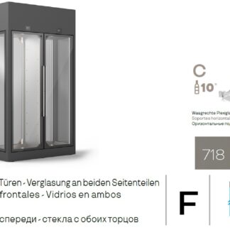 ШКАФ ВИННЫЙ ENOFRIGO WINE LIBRARY 20 3V SX-DX 2P H2600 VT F СЕРЫЙ + ПОЛКИ С