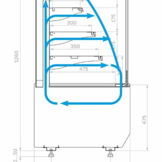 Витрина холодильная Полюс KR70 VM 1,3-2 STANDARD открытая, горка (9005)