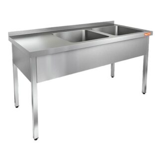 НСО2М-18/6БП стол-моечная ванна, 2 секц. (500х400х250) справа, HICOLD RUS